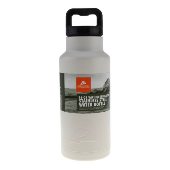 Ozark Trail 36-Ounce Double-Wall, Vacuum-Sealed Stainless Steel Bottle White - Picture 1 of 5